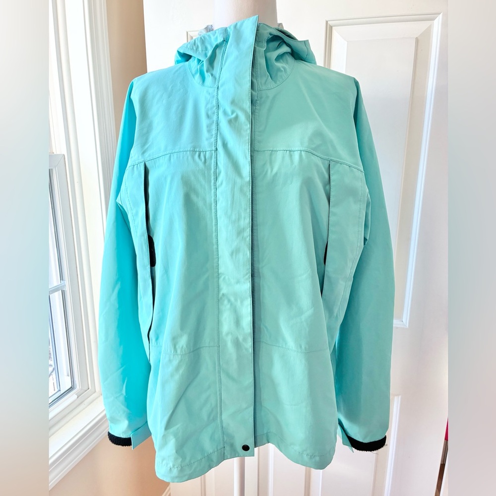LL Bean Women’s Full Zip Hooded Windbreaker Jacket Teal Size M